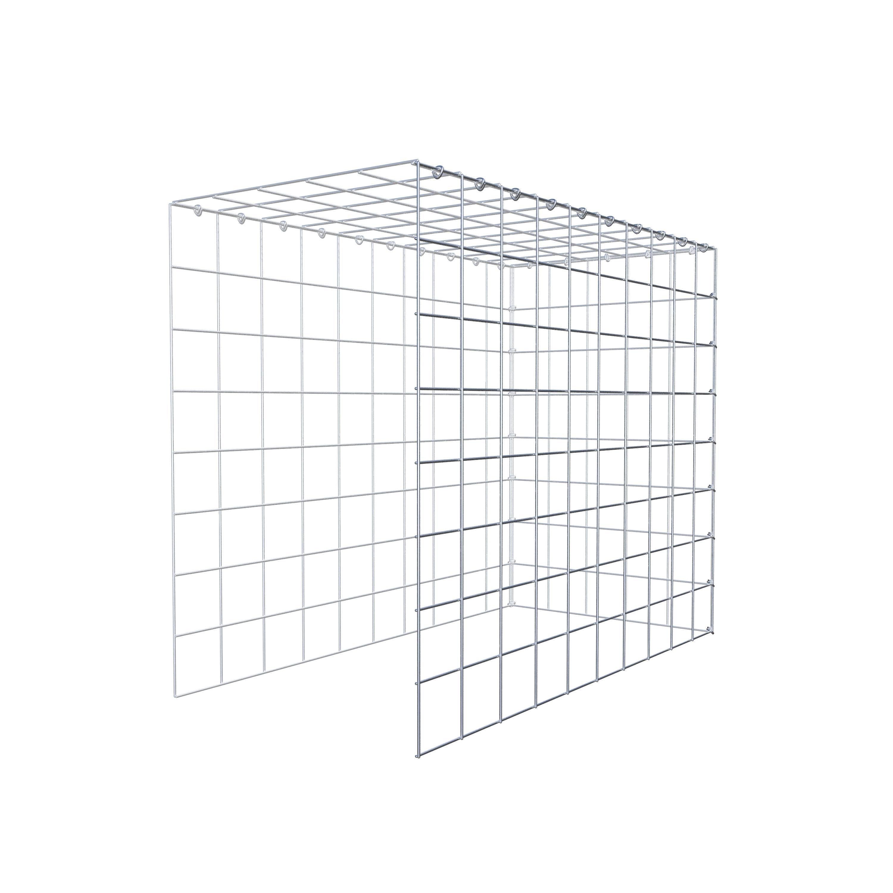 Monteret gabion type 4 100 cm x 80 cm x 50 cm (L x H x D), maskestørrelse 10 cm x 10 cm, C-ring