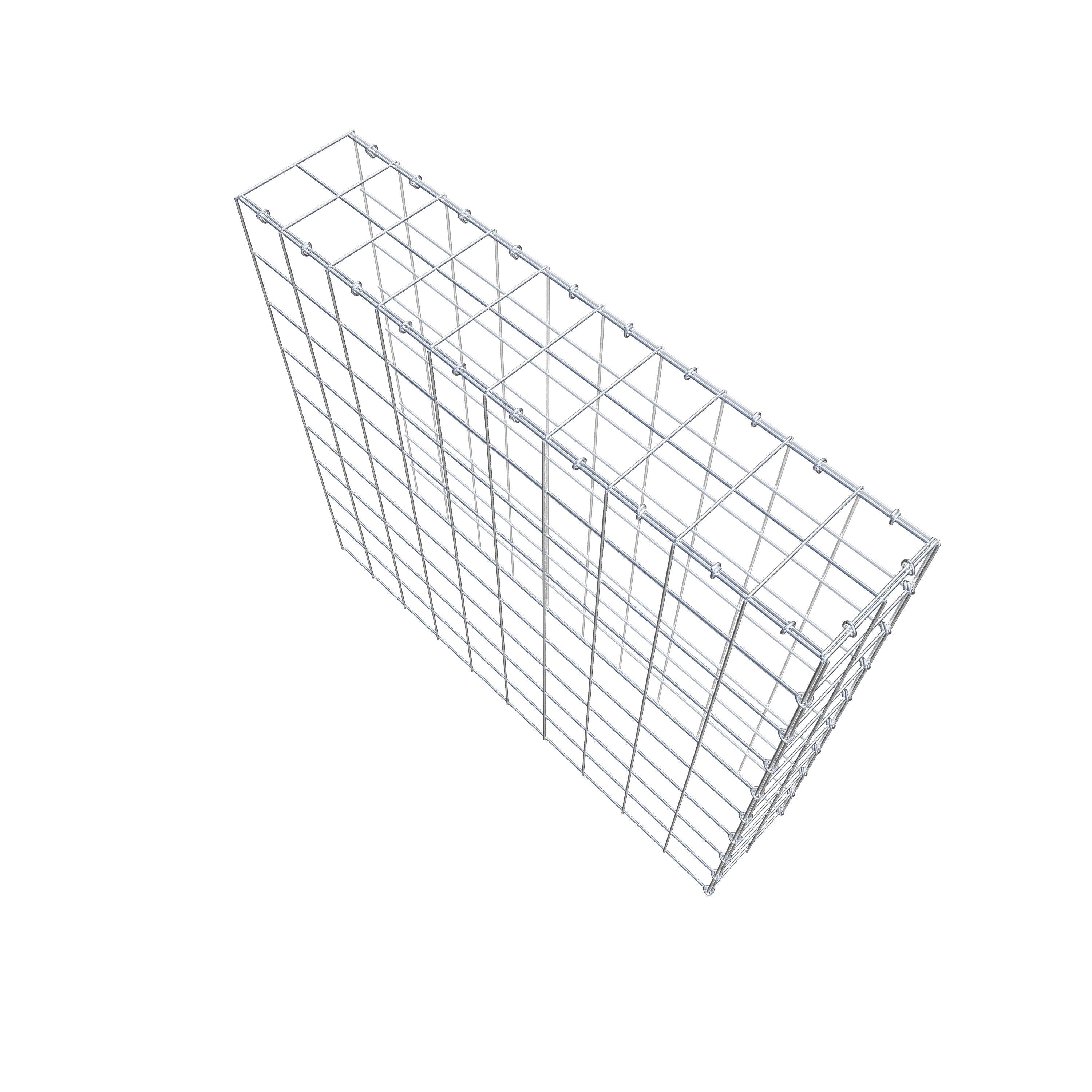 Monteret gabion type 4 100 cm x 90 cm x 20 cm (L x H x D), maskestørrelse 10 cm x 10 cm, C-ring