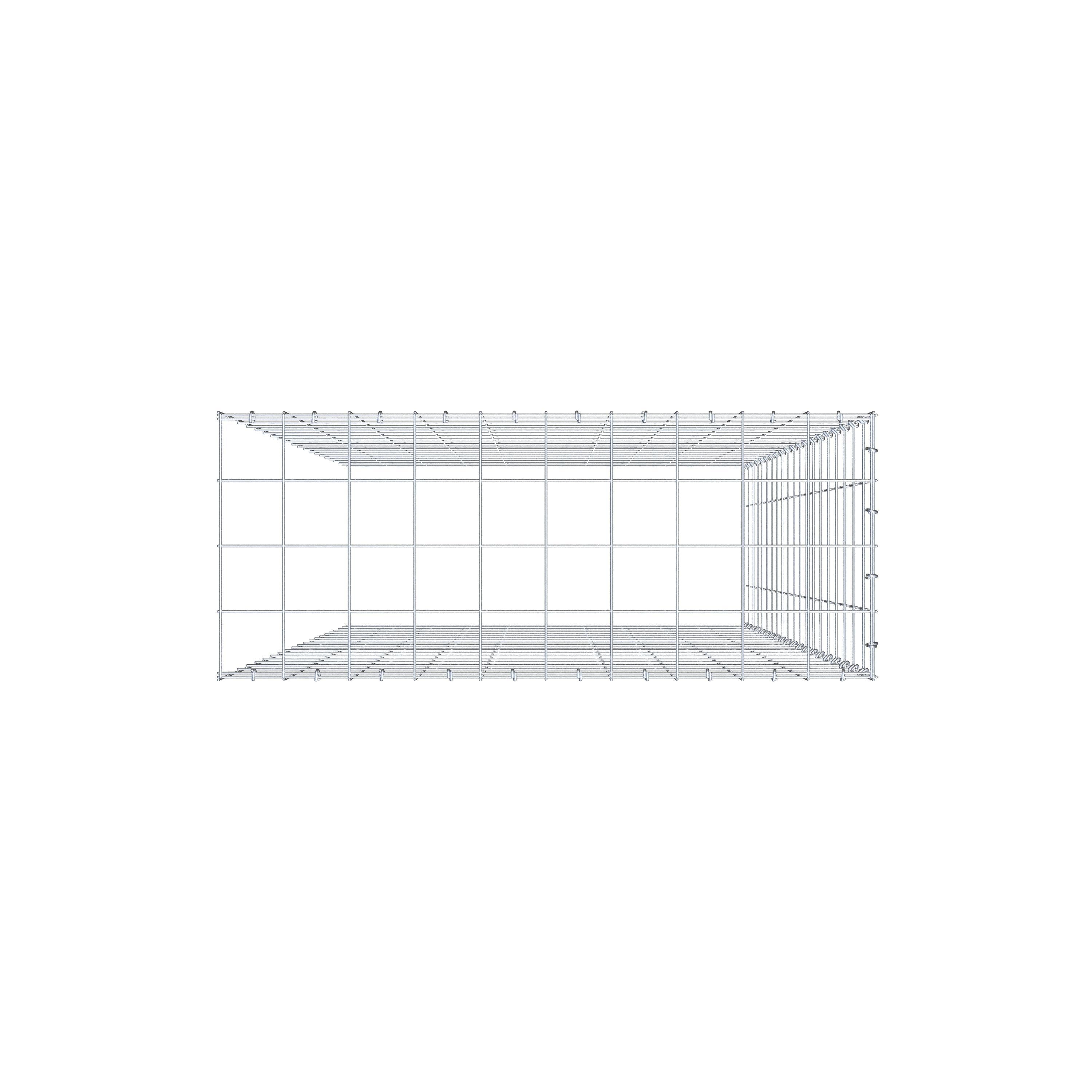 Mounted gabion type 4 200 cm x 100 cm x 40 cm (L x H x D), mesh size 10 cm x 10 cm, C-ring