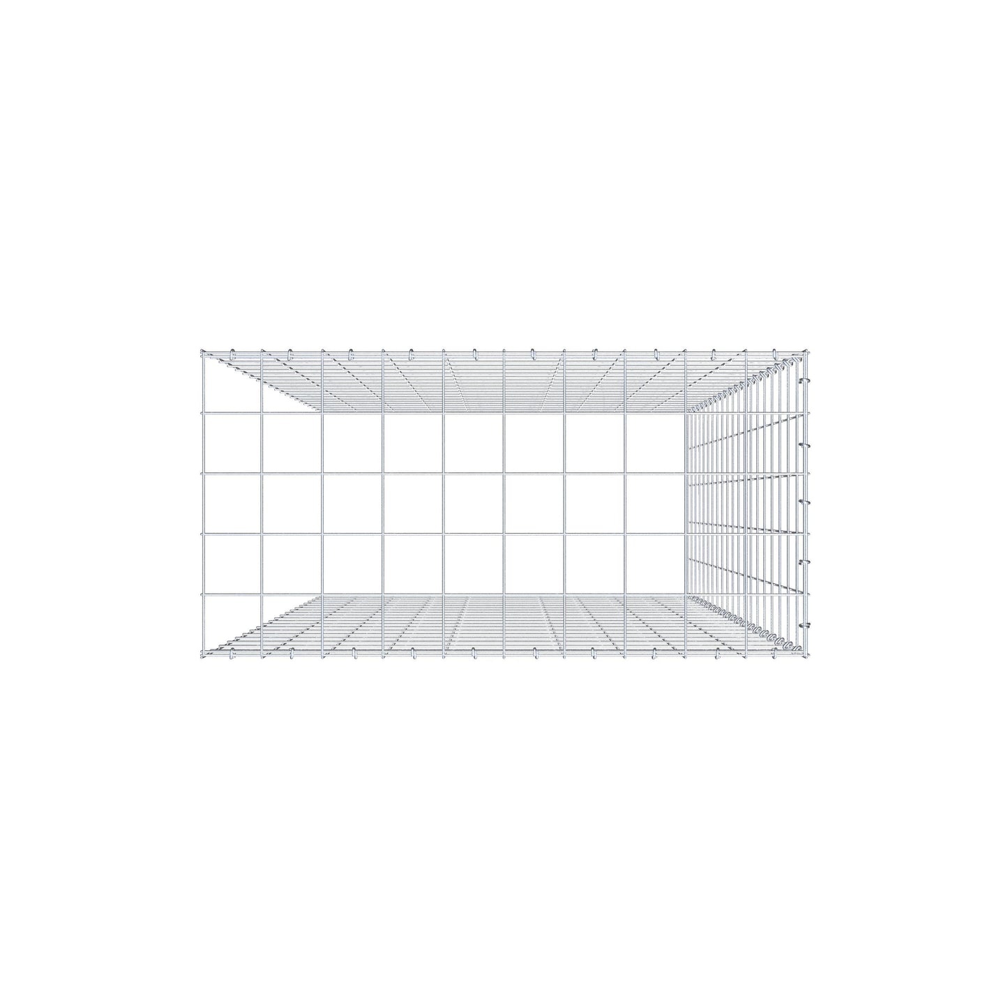 Gavión adicional tipo 4 200 cm x 100 cm x 50 cm (L x A x P), malla 10 cm x 10 cm, anillo en C