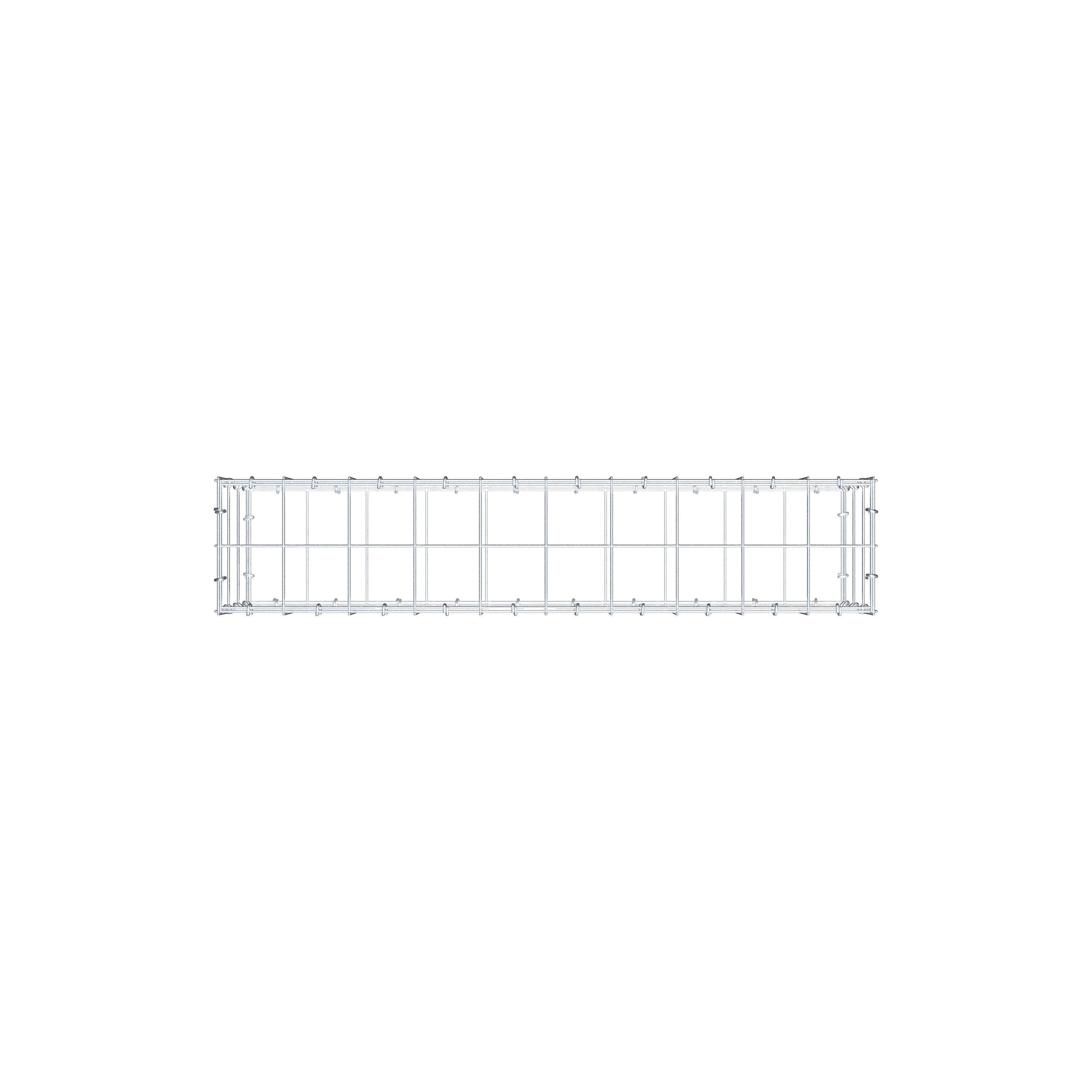 Gabion 100 cm x 30 cm x 20 cm (L x H x D), maskestørrelse 10 cm x 10 cm, C-ring