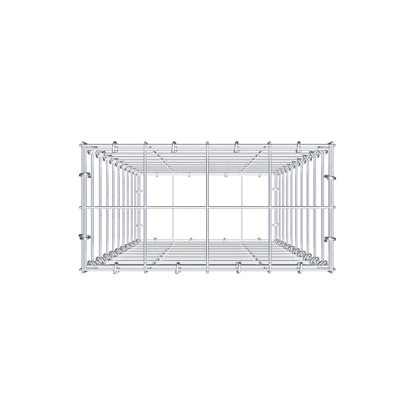 Gabbione 100 cm x 40 cm x 20 cm (L x H x P), maglia 10 cm x 10 cm, anello a C