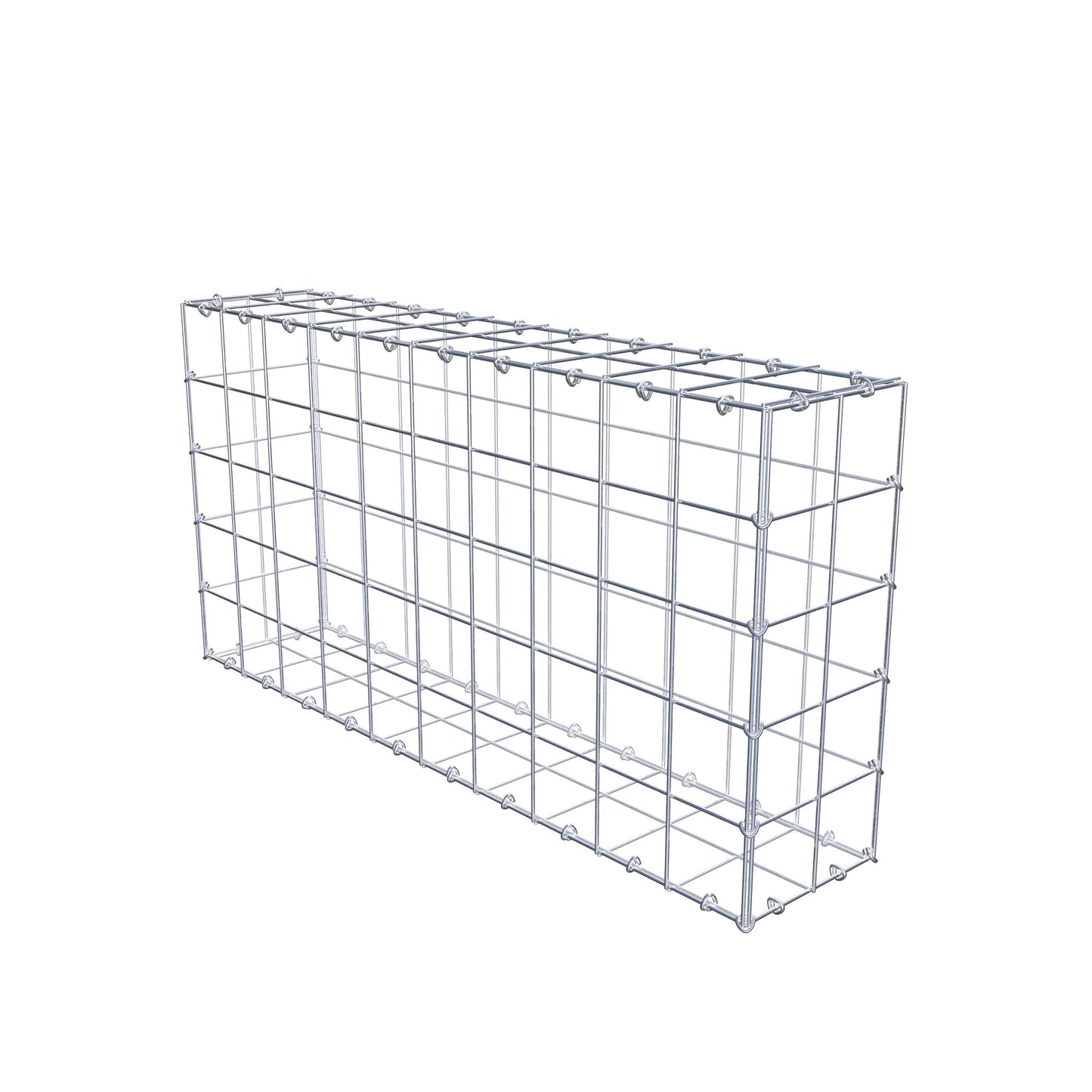 Gabion 100 cm x 50 cm x 20 cm (L x H x P), mailles 10 cm x 10 cm, anneau en C