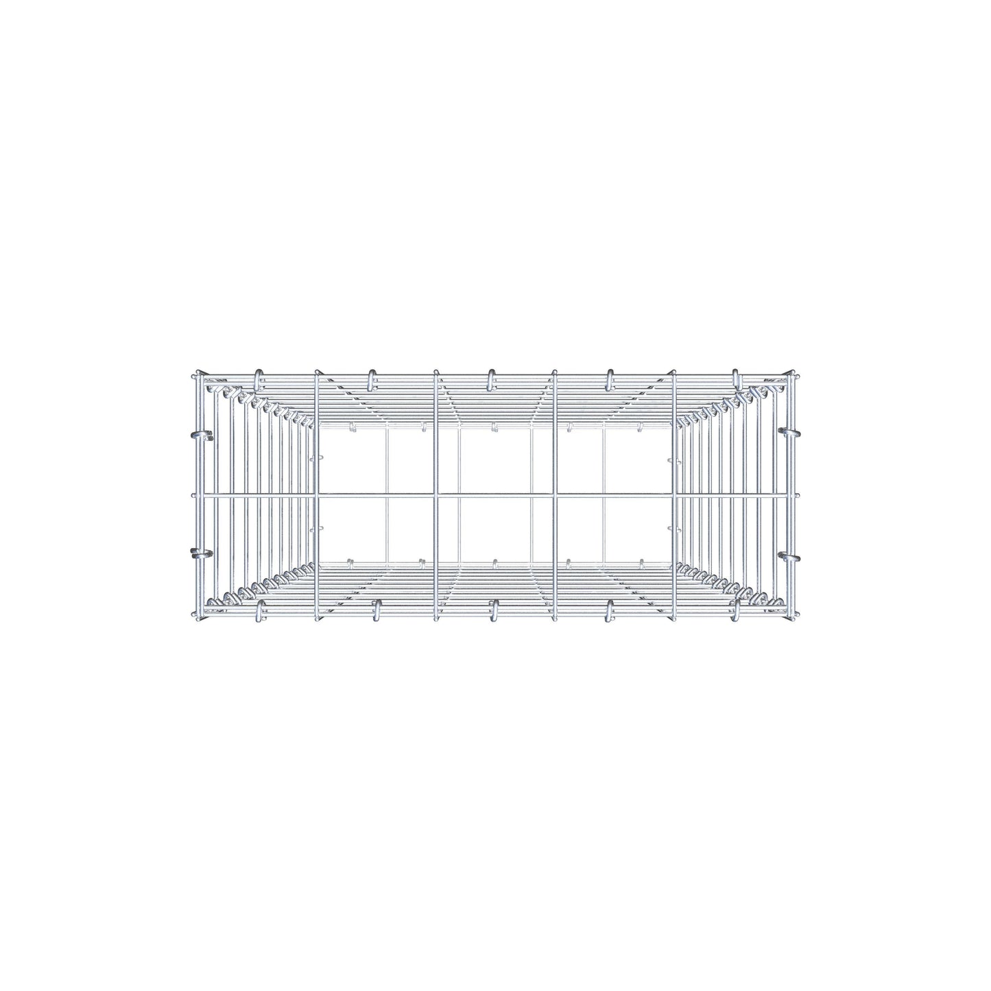 Gabion 100 cm x 50 cm x 20 cm (L x H x P), mailles 10 cm x 10 cm, anneau en C