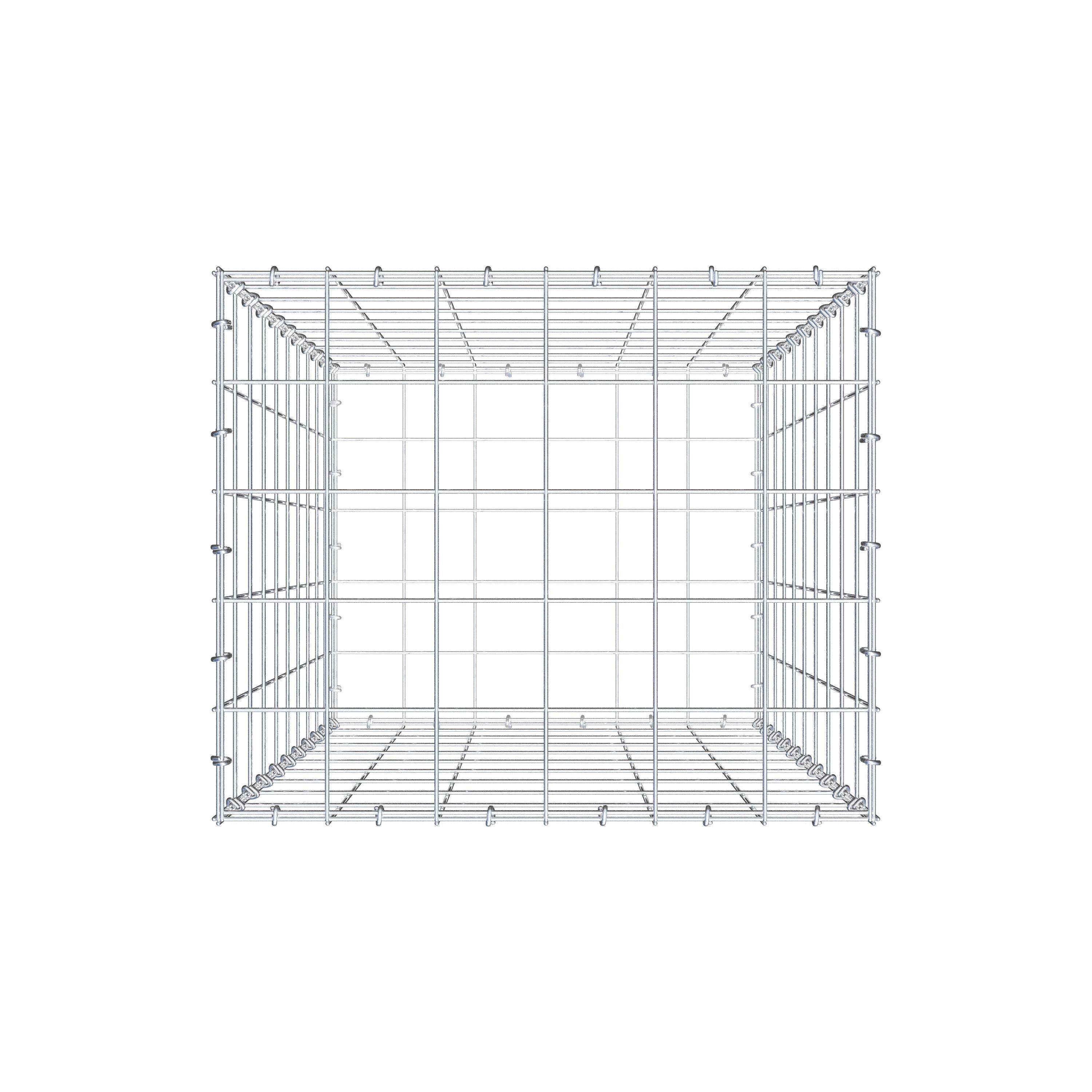 Gabione 100 cm x 60 cm x 50 cm (L x H x T), Maschenweite 10 cm x 10 cm, C-Ring