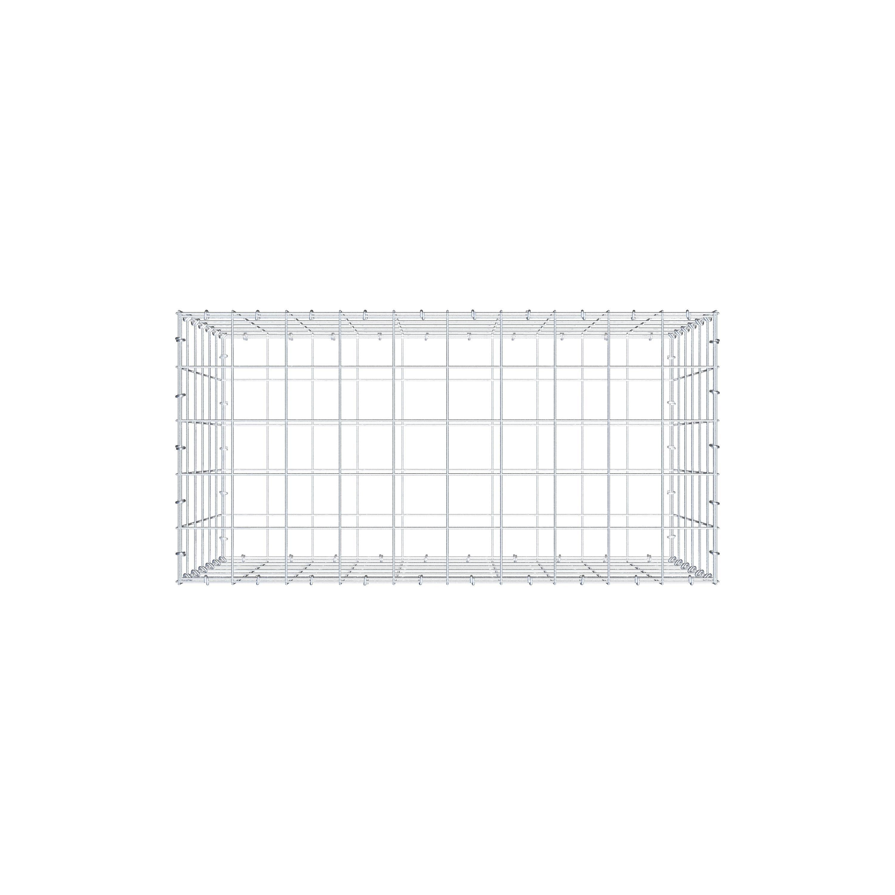 Gabion 100 cm x 60 cm x 50 cm (L x H x D), maskestørrelse 10 cm x 10 cm, C-ring