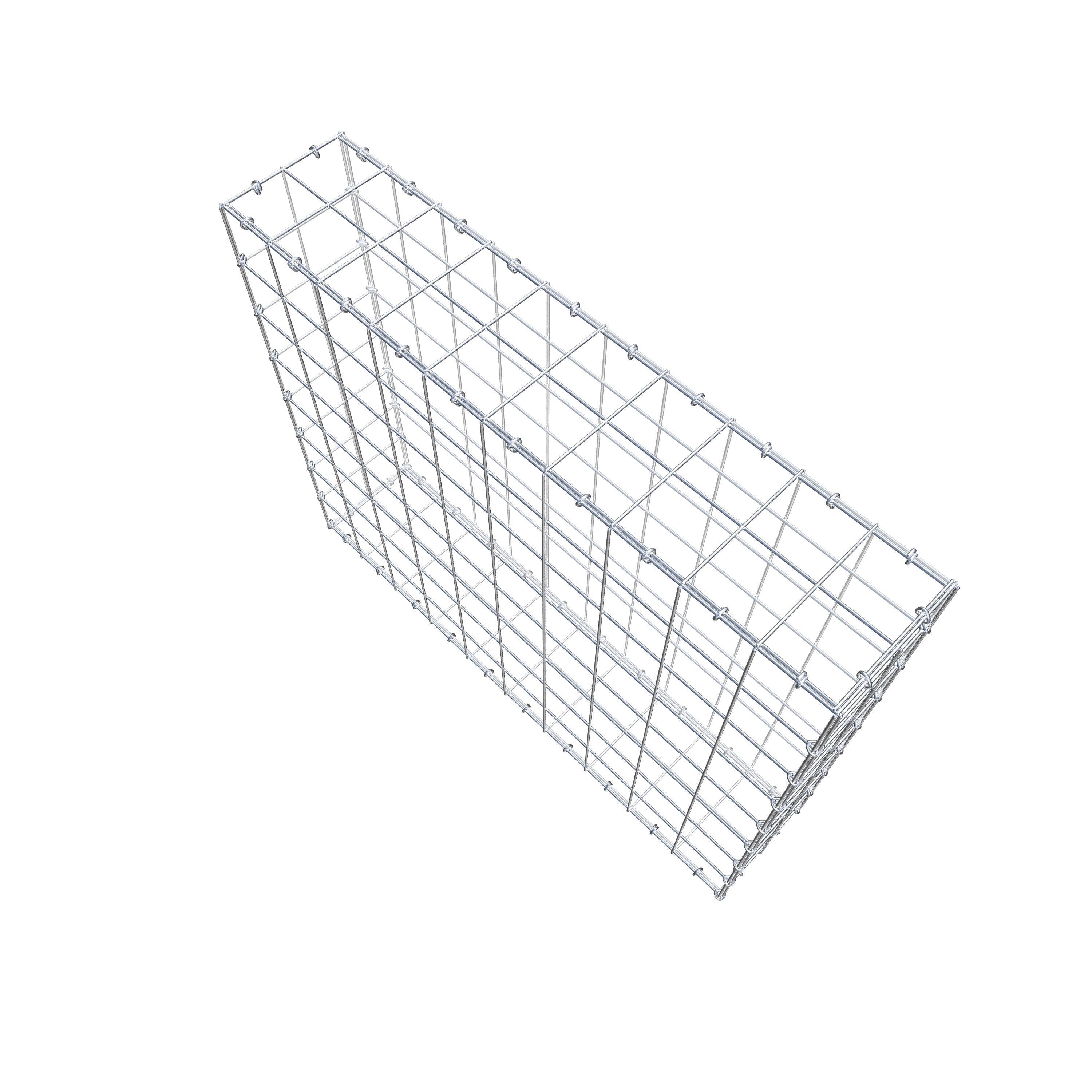 Gabion 100 cm x 80 cm x 20 cm (L x H x D), mesh size 10 cm x 10 cm, C-ring