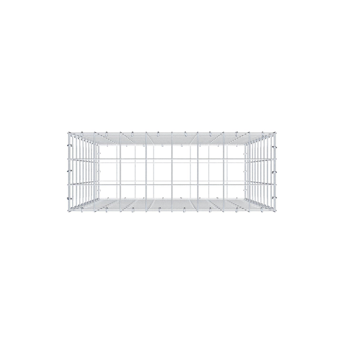 Schanskorf 100 cm x 80 cm x 30 cm (L x H x D), maaswijdte 10 cm x 10 cm, C-ring
