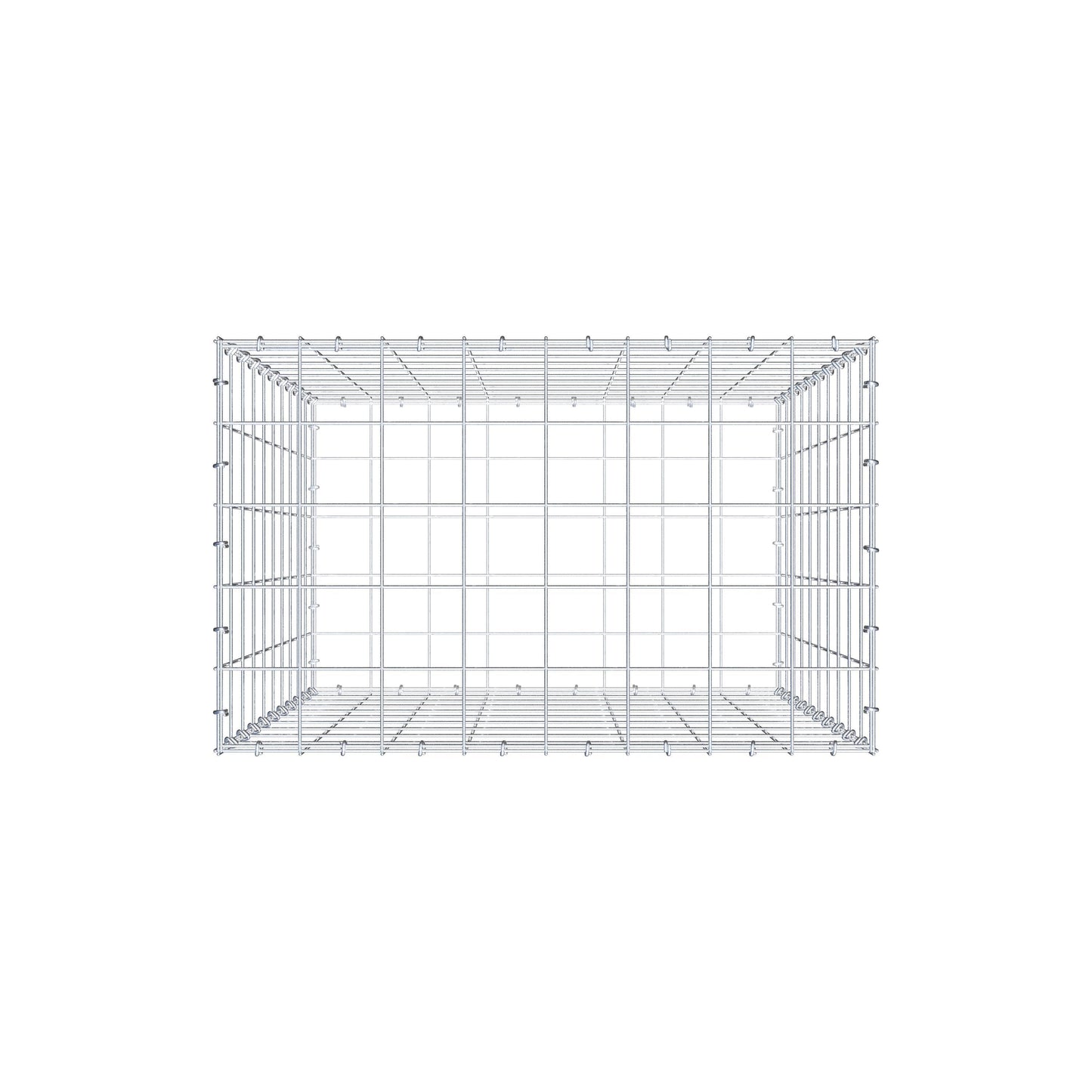 Gabione 100 cm x 80 cm x 50 cm (L x H x T), Maschenweite 10 cm x 10 cm, C-Ring
