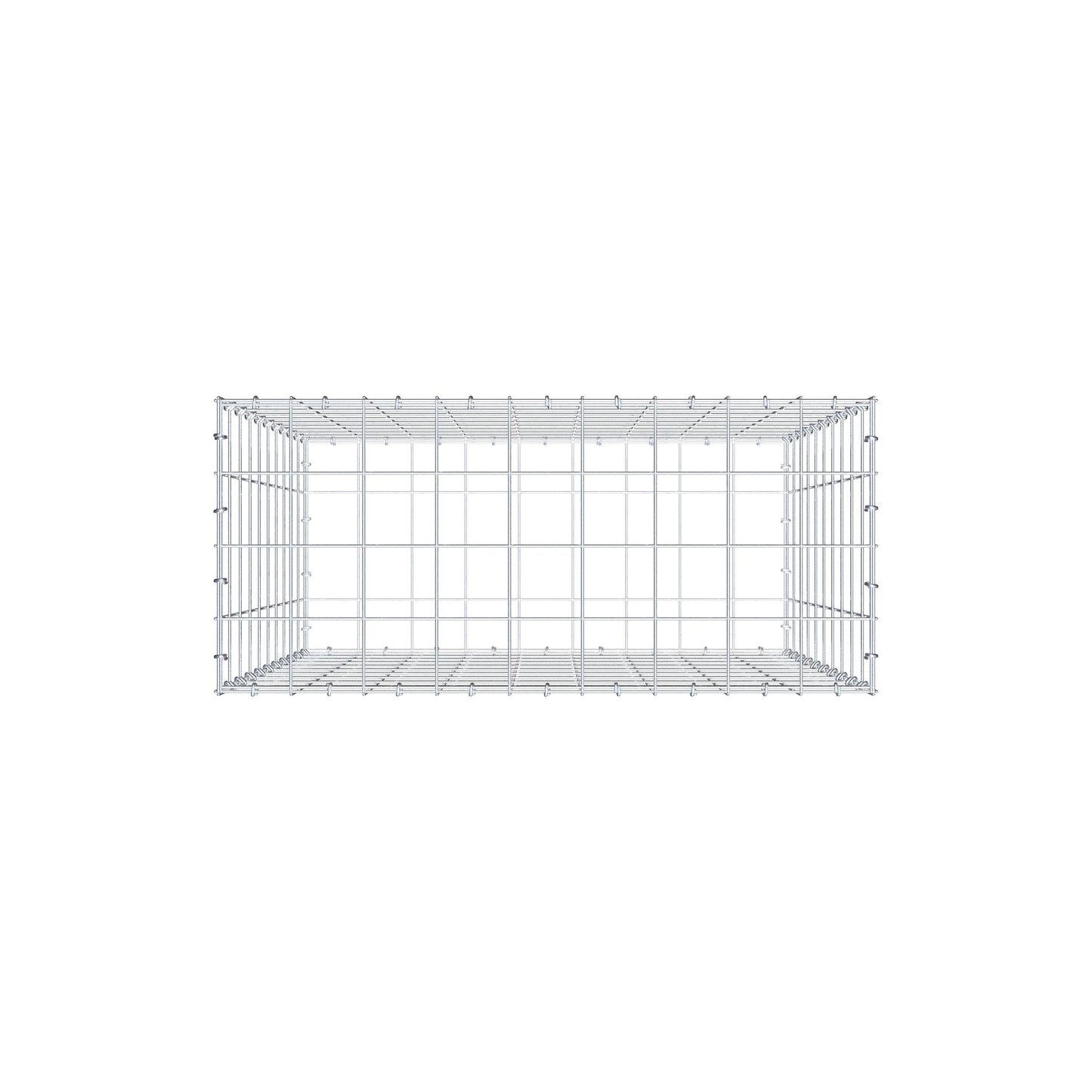 Gavión 100 cm x 90 cm x 40 cm (L x A x P), malla 10 cm x 10 cm, anillo en C