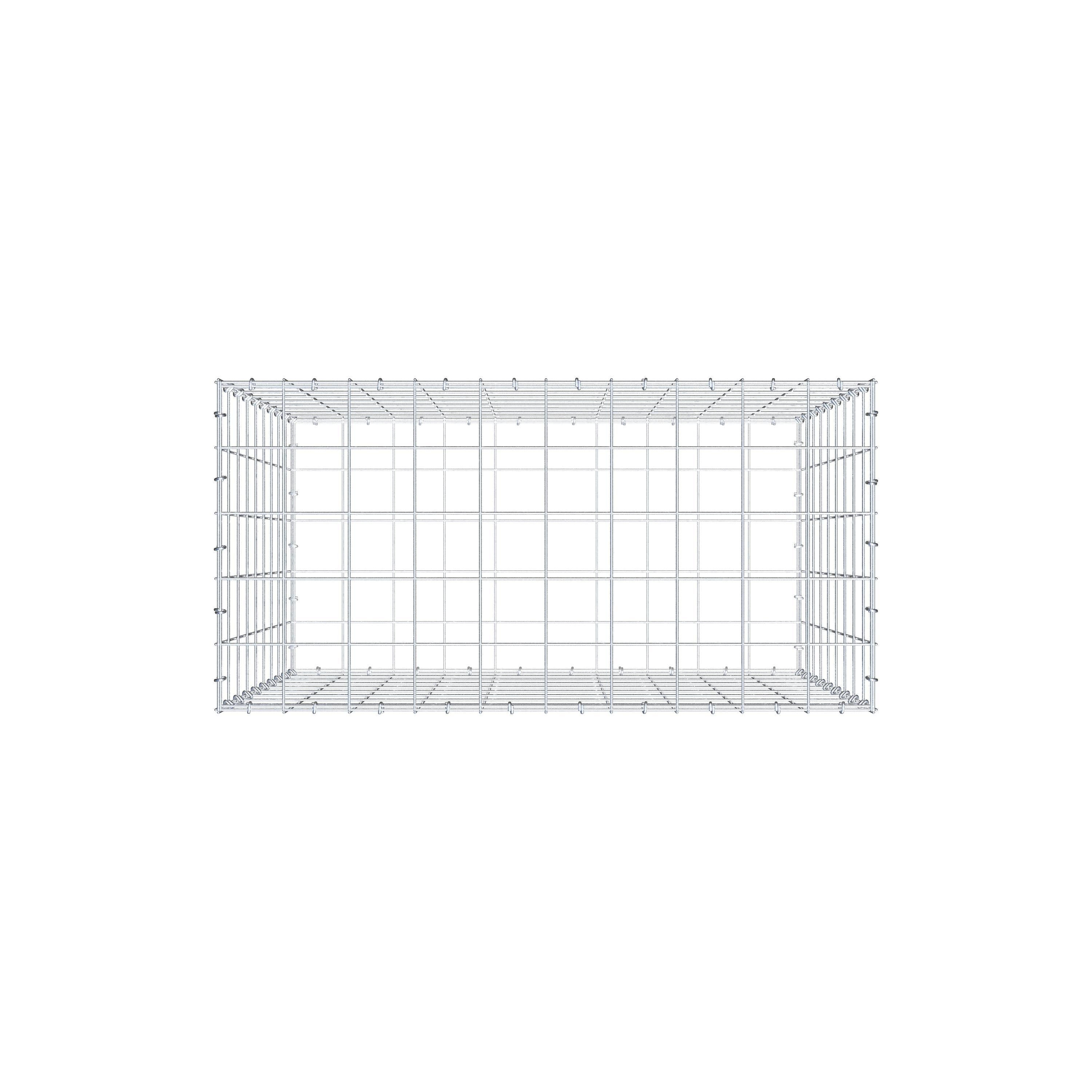 Gabion 100 cm x 90 cm x 50 cm (L x H x D), mesh size 10 cm x 10 cm, C-ring