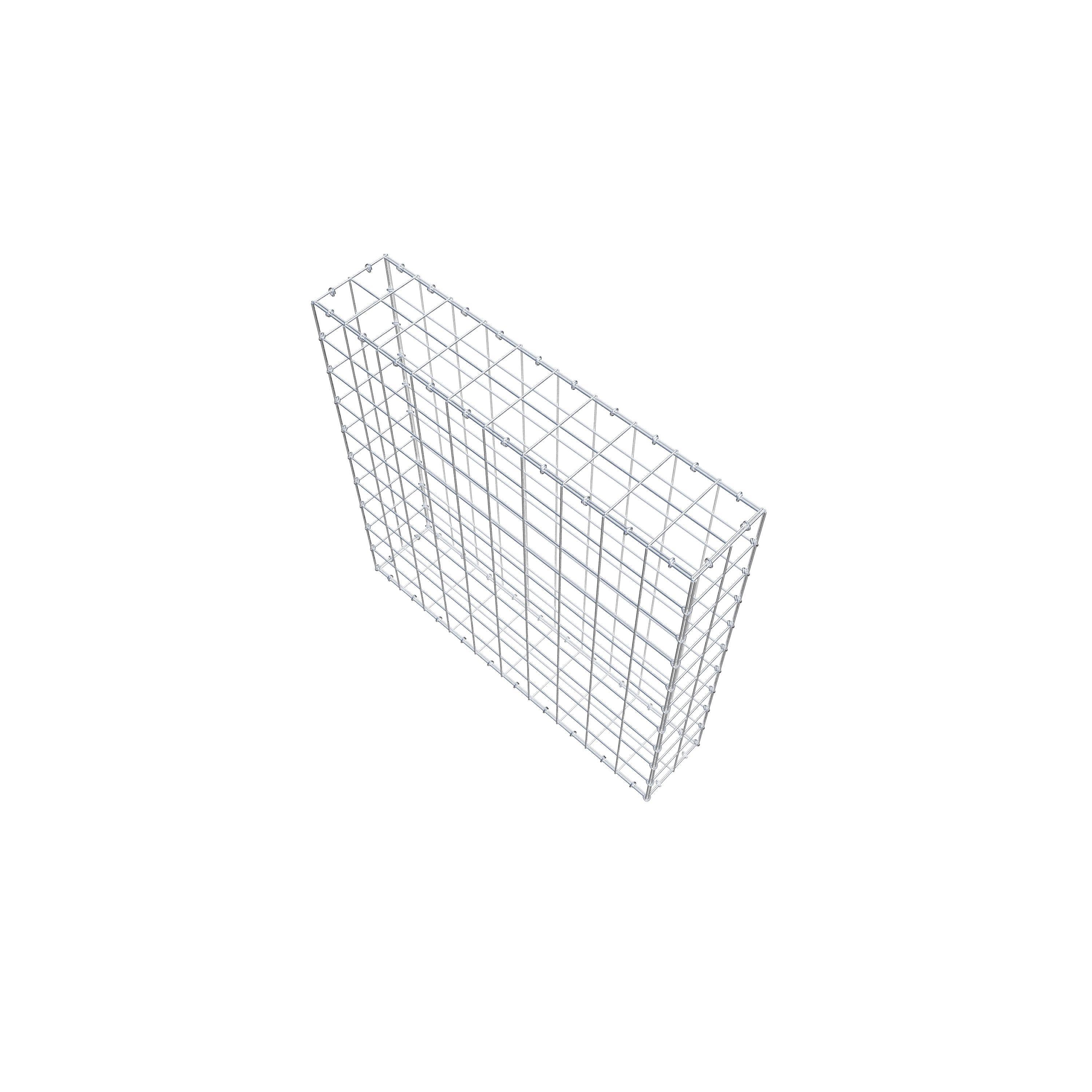 Gabion 100 cm x 100 cm x 20 cm (L x H x D), mesh size 10 cm x 10 cm, C-ring