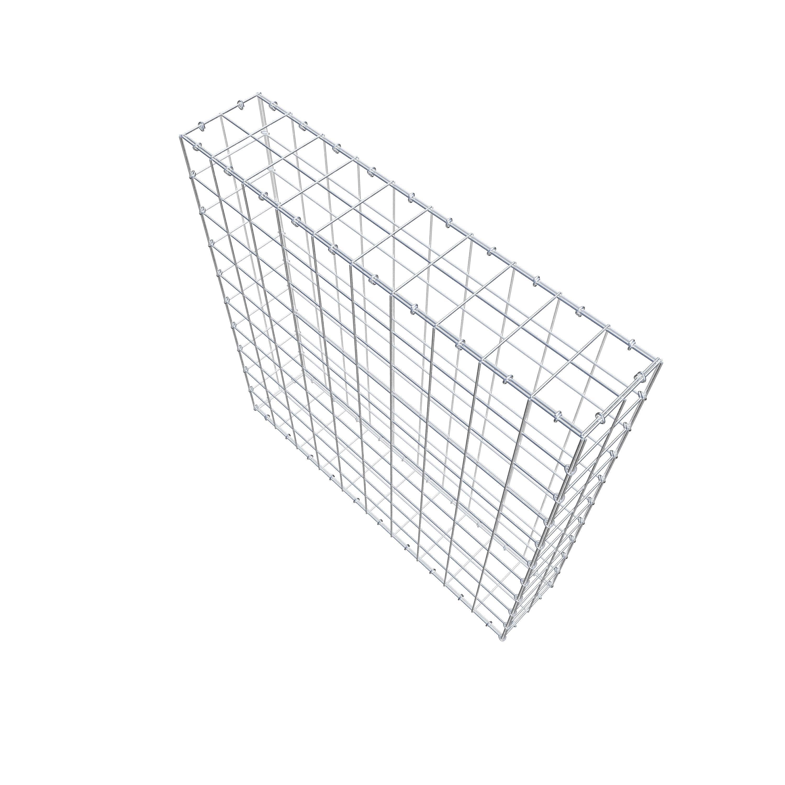 Gabion 100 cm x 100 cm x 20 cm (L x H x D), mesh size 10 cm x 10 cm, C-ring