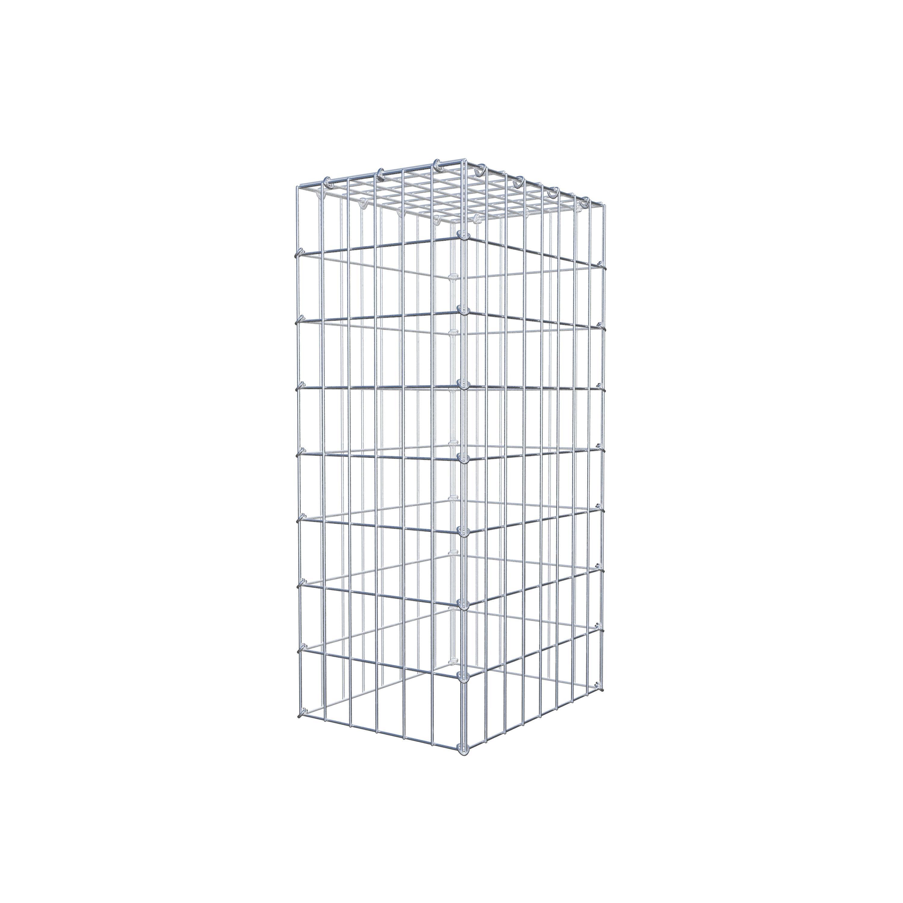 Mounted gabion type 3 80 cm x 40 cm x 30 cm (L x H x D), mesh size 5 cm x 10 cm, C-ring