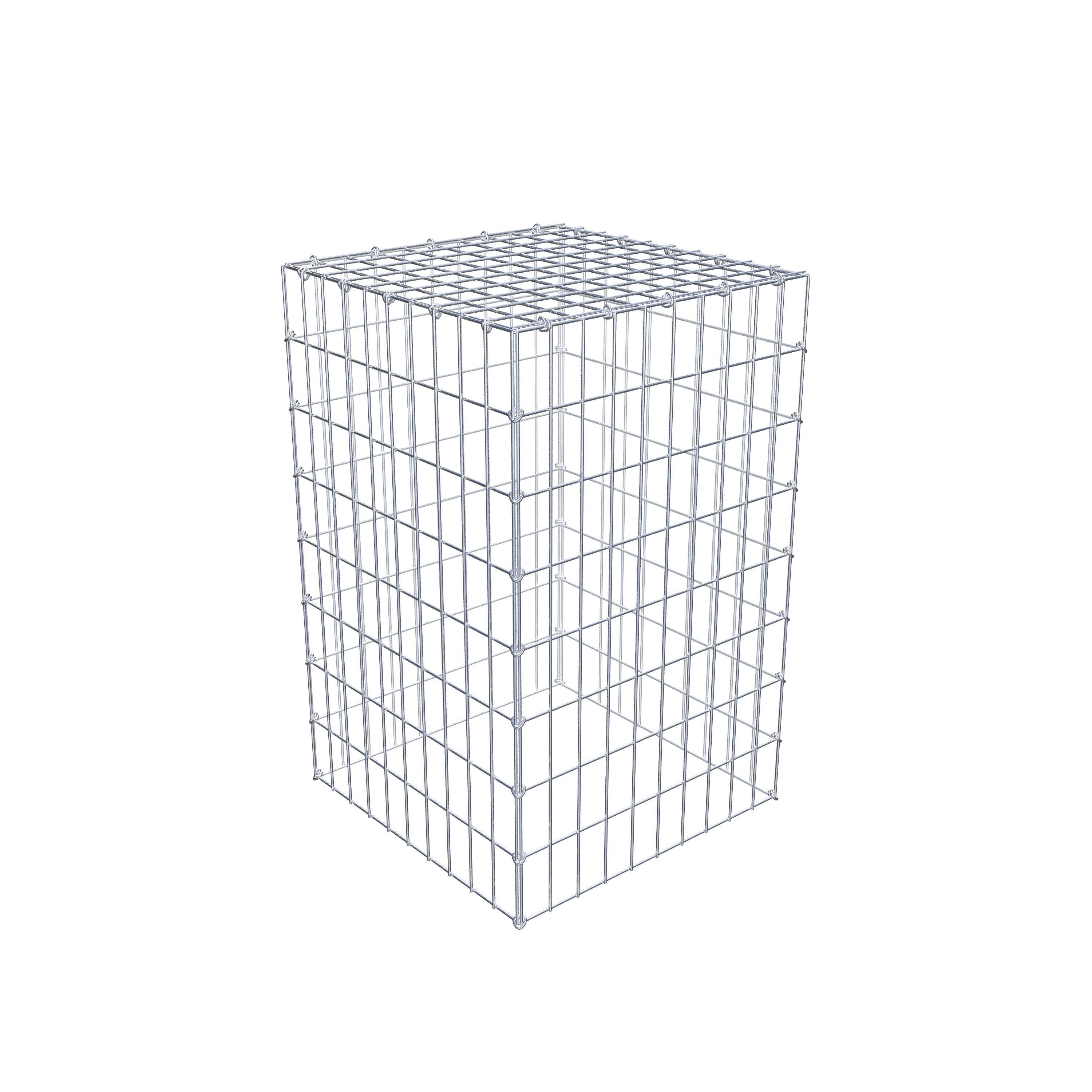 Mounted gabion type 3 80 cm x 50 cm x 50 cm (L x H x D), mesh size 5 cm x 10 cm, C-ring