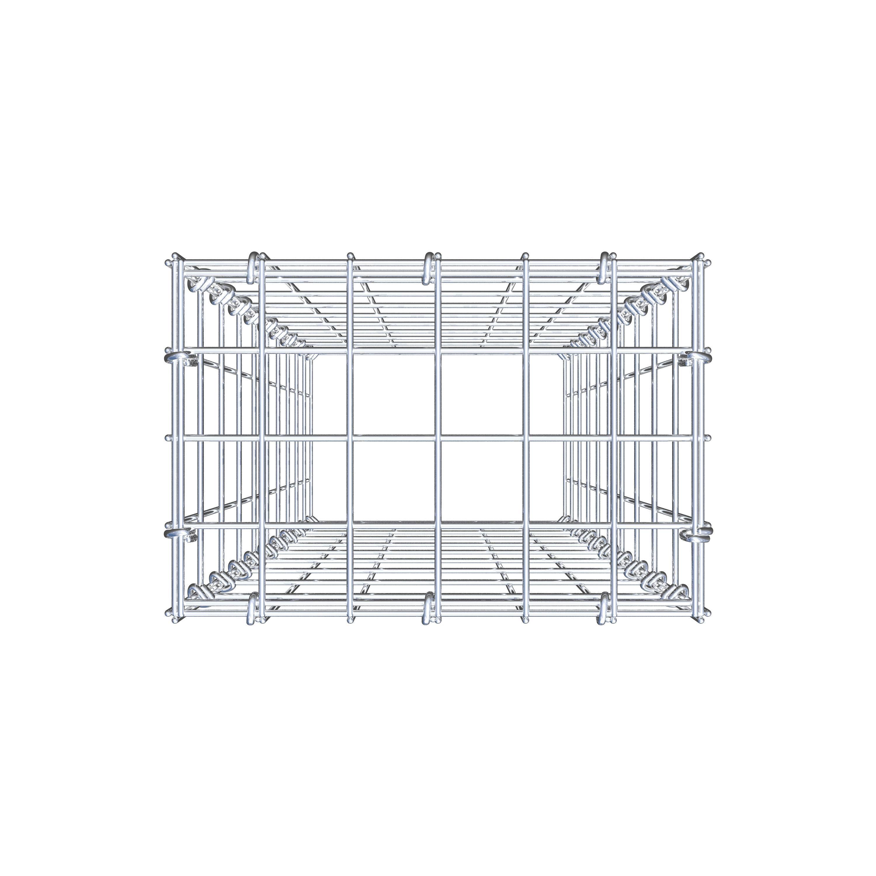 Mounted gabion type 3 100 cm x 30 cm x 20 cm (L x H x D), mesh size 5 cm x 10 cm, C-ring