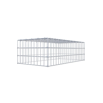 Monteret gabion type 3 100 cm x 30 cm x 50 cm (L x H x D), maskestørrelse 5 cm x 10 cm, C-ring