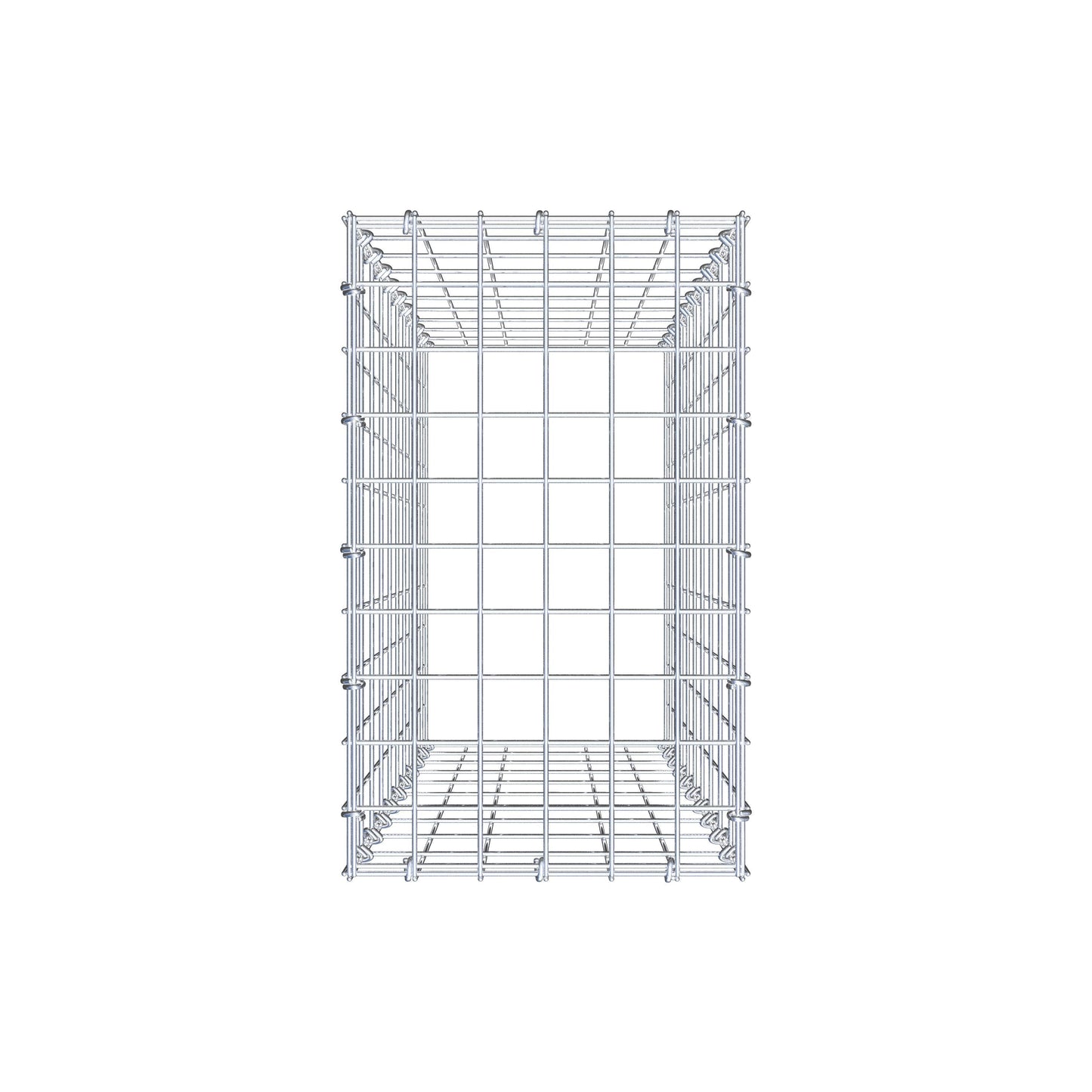 Monteret gabion type 3 100 cm x 30 cm x 50 cm (L x H x D), maskestørrelse 5 cm x 10 cm, C-ring