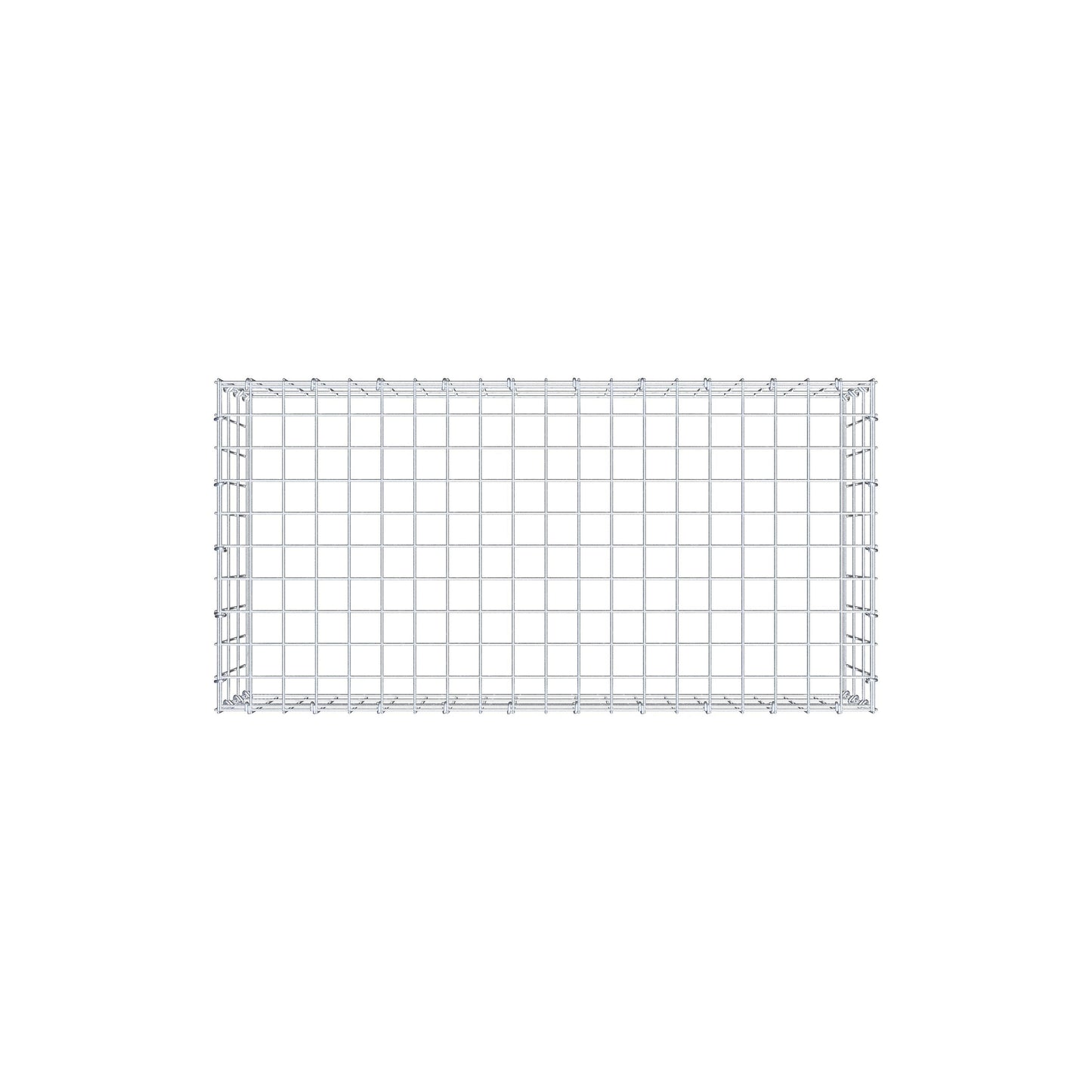 Monteret gabion type 3 100 cm x 30 cm x 50 cm (L x H x D), maskestørrelse 5 cm x 10 cm, C-ring