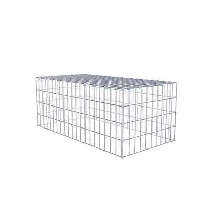Monteret gabion type 3 100 cm x 40 cm x 50 cm (L x H x D), maskestørrelse 5 cm x 10 cm, C-ring