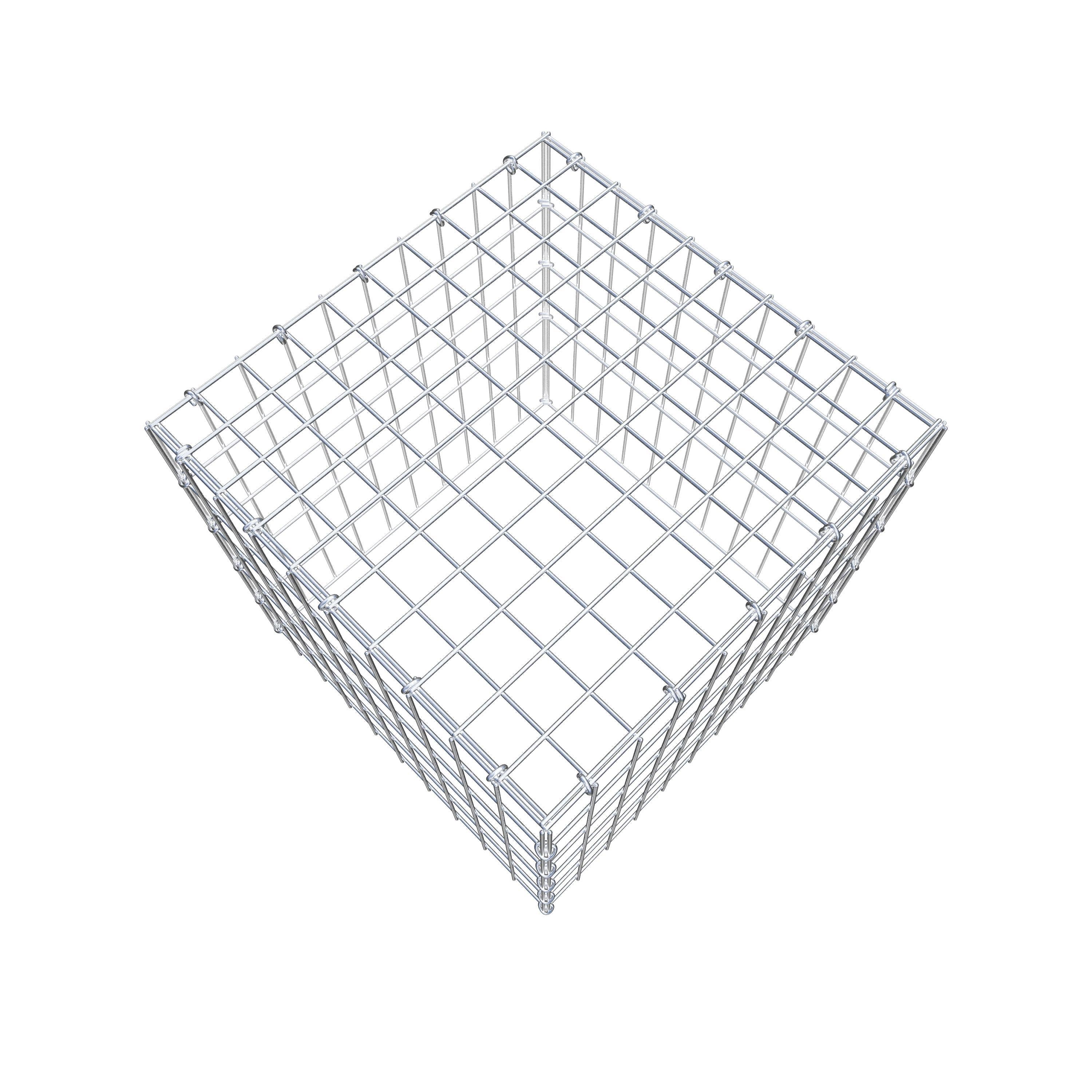 Monteret gabion type 3 50 cm x 50 cm x 50 cm (L x H x D), maskestørrelse 5 cm x 10 cm, C-ring