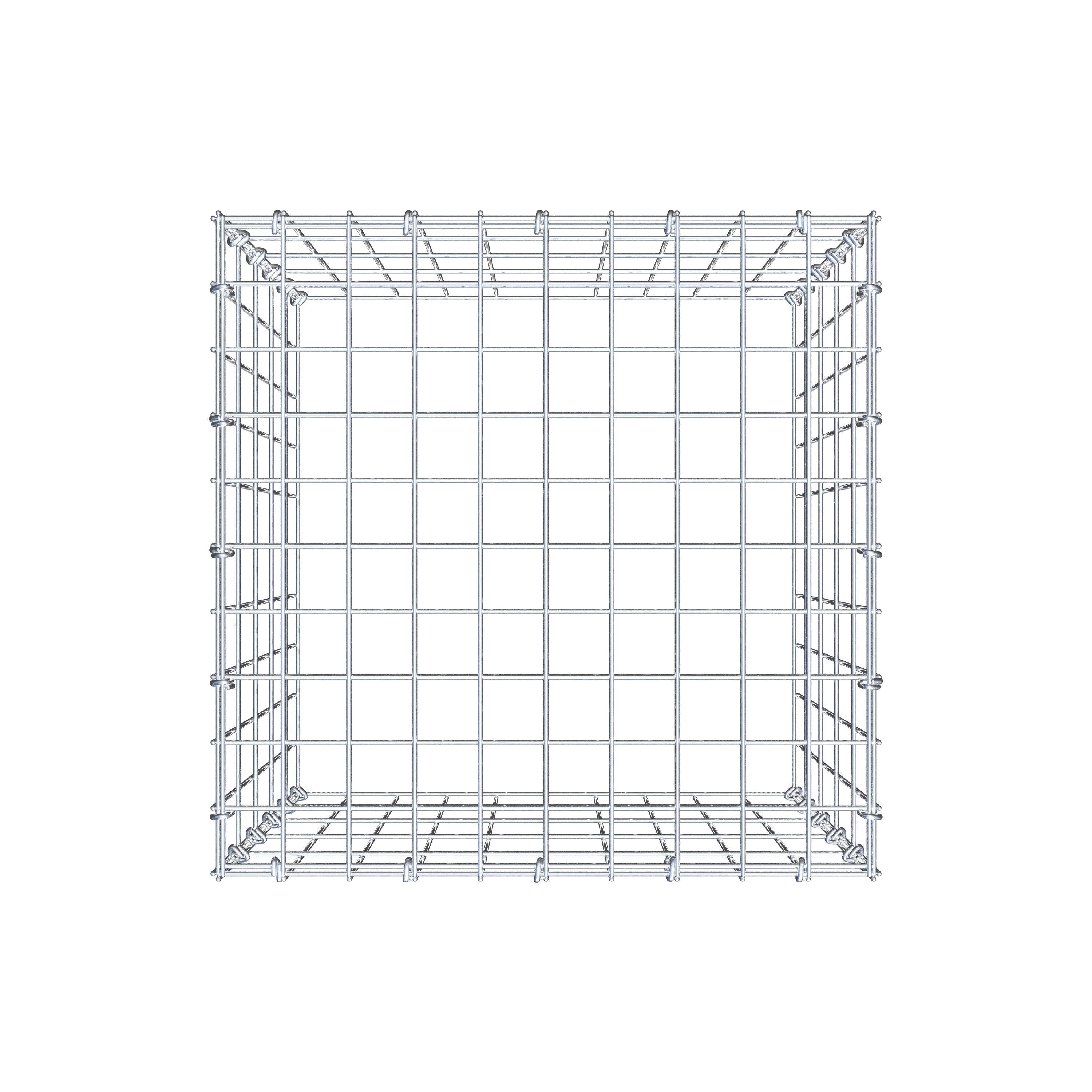 Monteret gabion type 3 50 cm x 50 cm x 50 cm (L x H x D), maskestørrelse 5 cm x 10 cm, C-ring