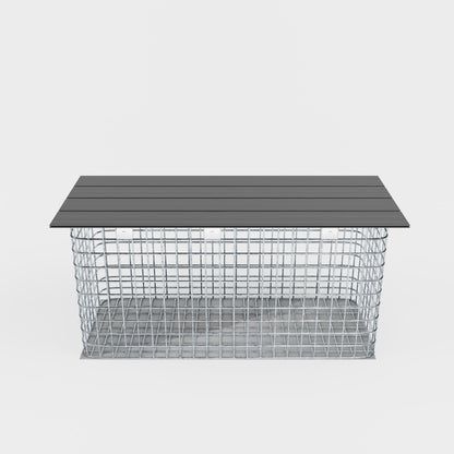 Havebænk 102 x 50 x 42 cm MW 5 x 5 cm varmgalvaniseret, med genbrugsdæksel i antracit