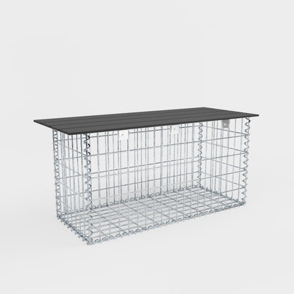Gartenbank Spiralgabione 105 x 50 x 40 cm - MW 5 x 10 cm, mit Recyclingauflage in anthrazit