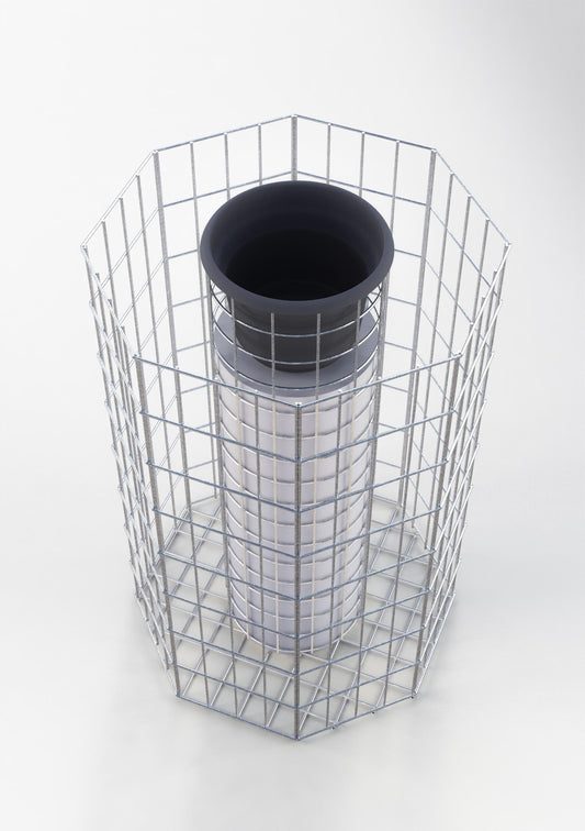 Ottekantet blomstersøjle, højde 82 cm, MW 5 x 10 cm, varmgalvaniseret inkl. potte