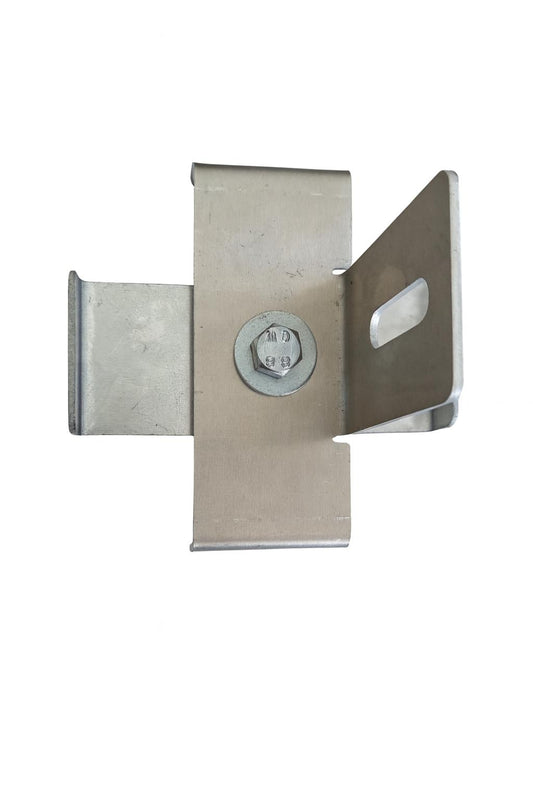 Klammer mit Zaunhalter Maschenweite 10 x 10 cm, Aluminium