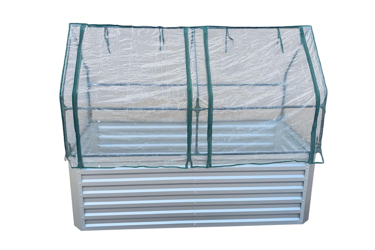 Højbed af galvaniseret metalplade med top - Mål uden top: 184 x 60 x 90 cm (L x H x D, plantemål)