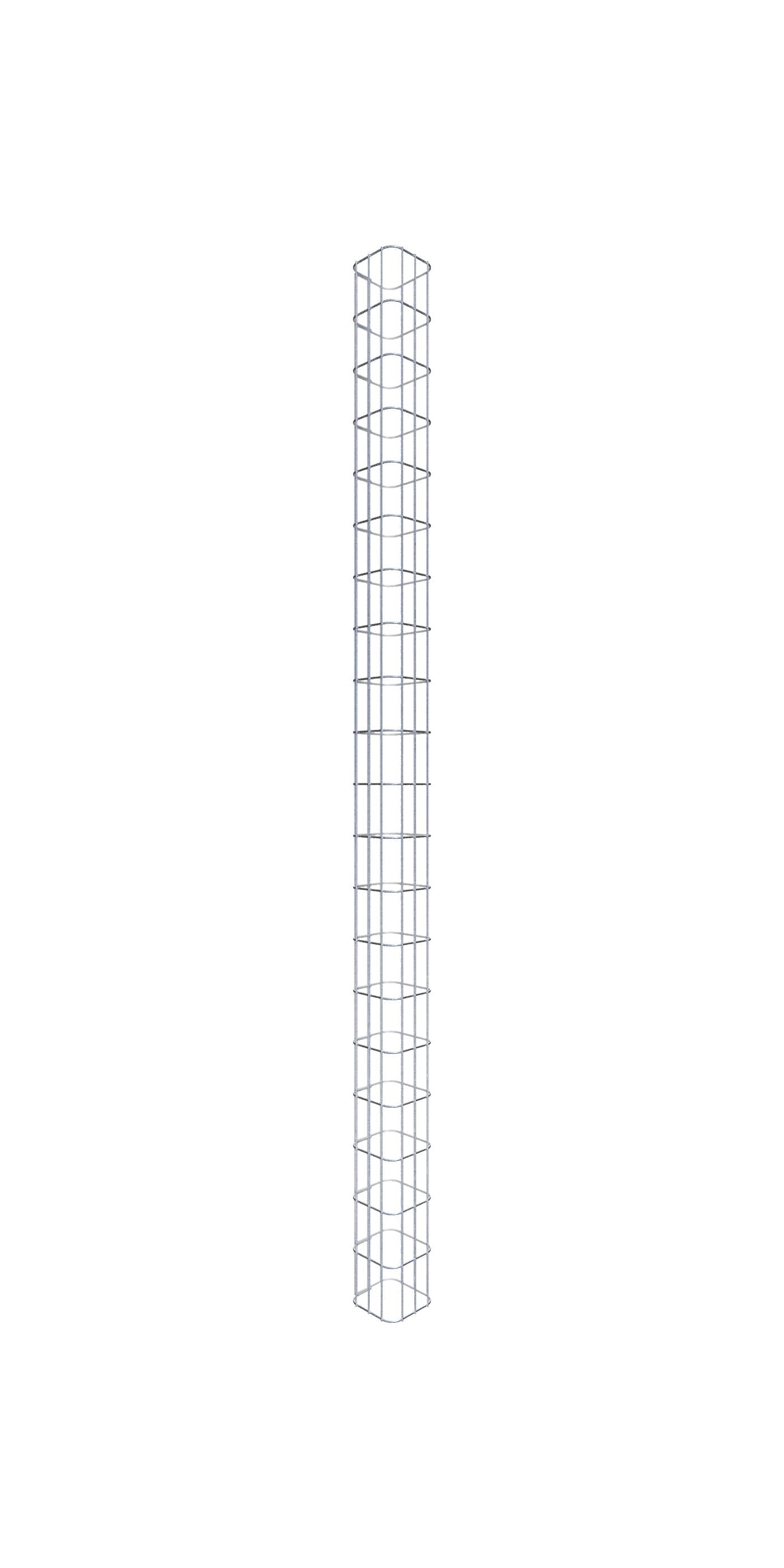 Gabionsøjle, firkantet, varmgalvaniseret, 17 cm x 17 cm, 200 cm højde, MW 5 cm x 10 cm