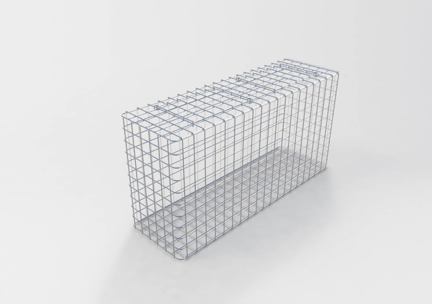 Gabion varmgalvaniseret 102 cm x 52 cm x 22 cm, maskestørrelse 5 cm x 5 cm, fuldsvejset