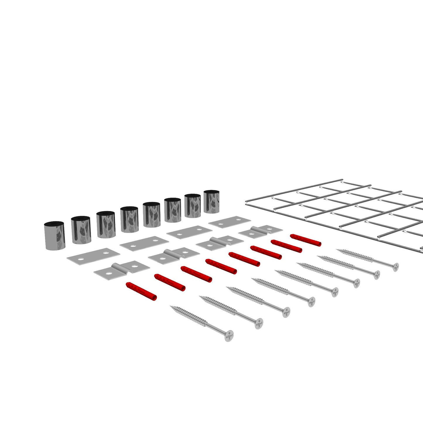 Decoratief rooster/latwerk (inclusief bevestigingsmateriaal) maaswijdte 5 x 5 cm