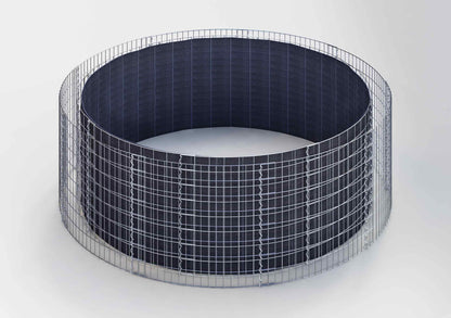 Round raised bed, outer diameter 172 cm, height 50 cm, mesh size 5 x 5 cm, wall thickness 15 cm