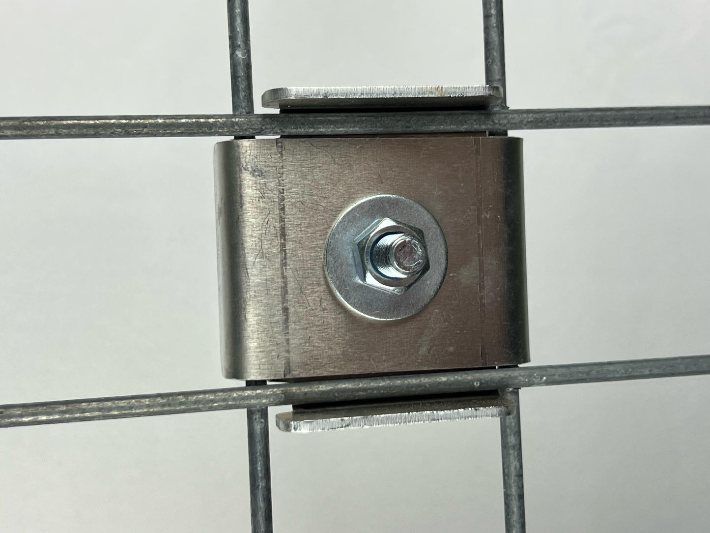 Sæt med 2 KLEMME med HEGNHOLDER 5 x 5 Gabion hegnsholder, aluminium