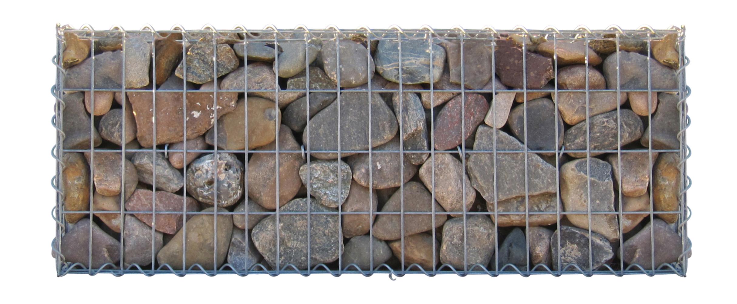 Lot de 2 gabions 100 cm x 40 cm x 30 cm (L x H x P), mailles 5 x 10 cm, spirale