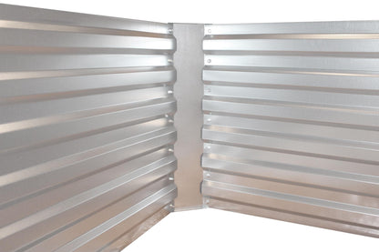 Højbed af galvaniseret metalplade med top - Mål uden top: 184 x 60 x 90 cm (L x H x D, plantemål)