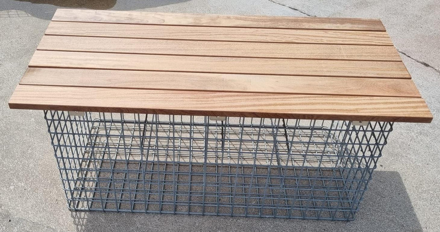 Panchina da giardino Cumaru 102 x 45 x 52 cm, MW 5 x 5 cm, zincata a caldo