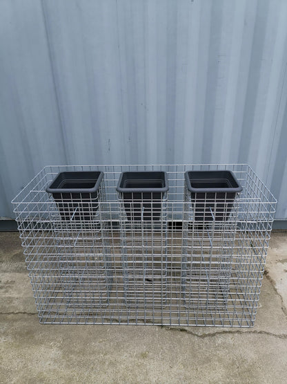 Flower column, set of 3, height 82 cm, base area 127 x 52 cm, size 5 x 5 cm, hot-dip galvanized including pot