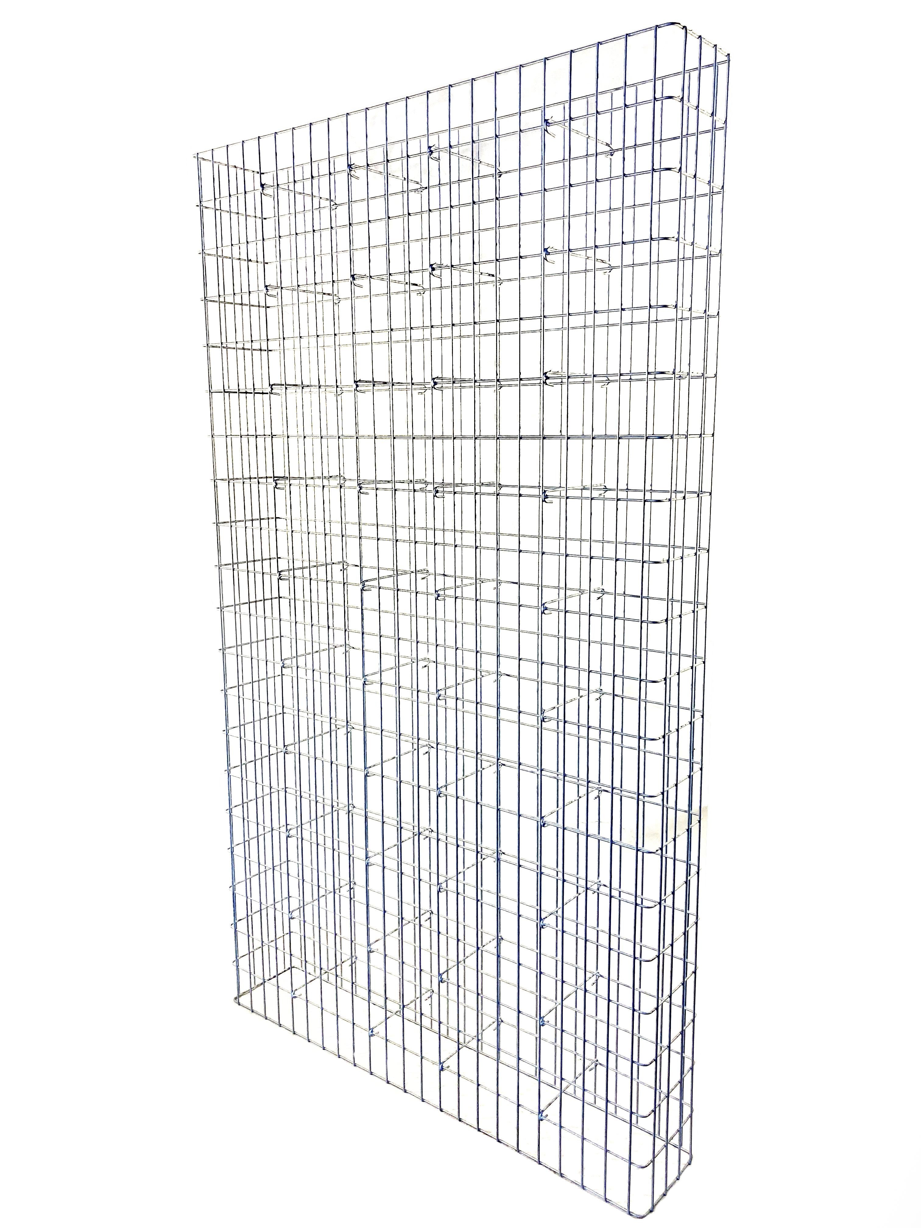 Gabion hot-dip galvanized 117 cm x 200 cm x 22 cm, mesh size 5 cm x 10 cm, fully welded