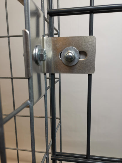 Klemme med hegnsholder 5 x 10 cm til dobbelt stangmåtte, aluminium