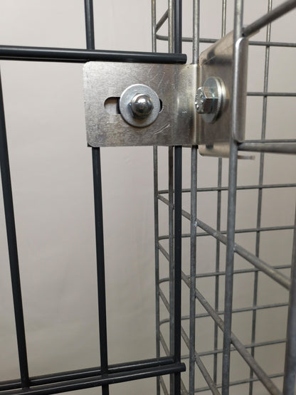 Klemme med hegnsholder 5 x 5 cm til dobbelt stangmåtte, aluminium 