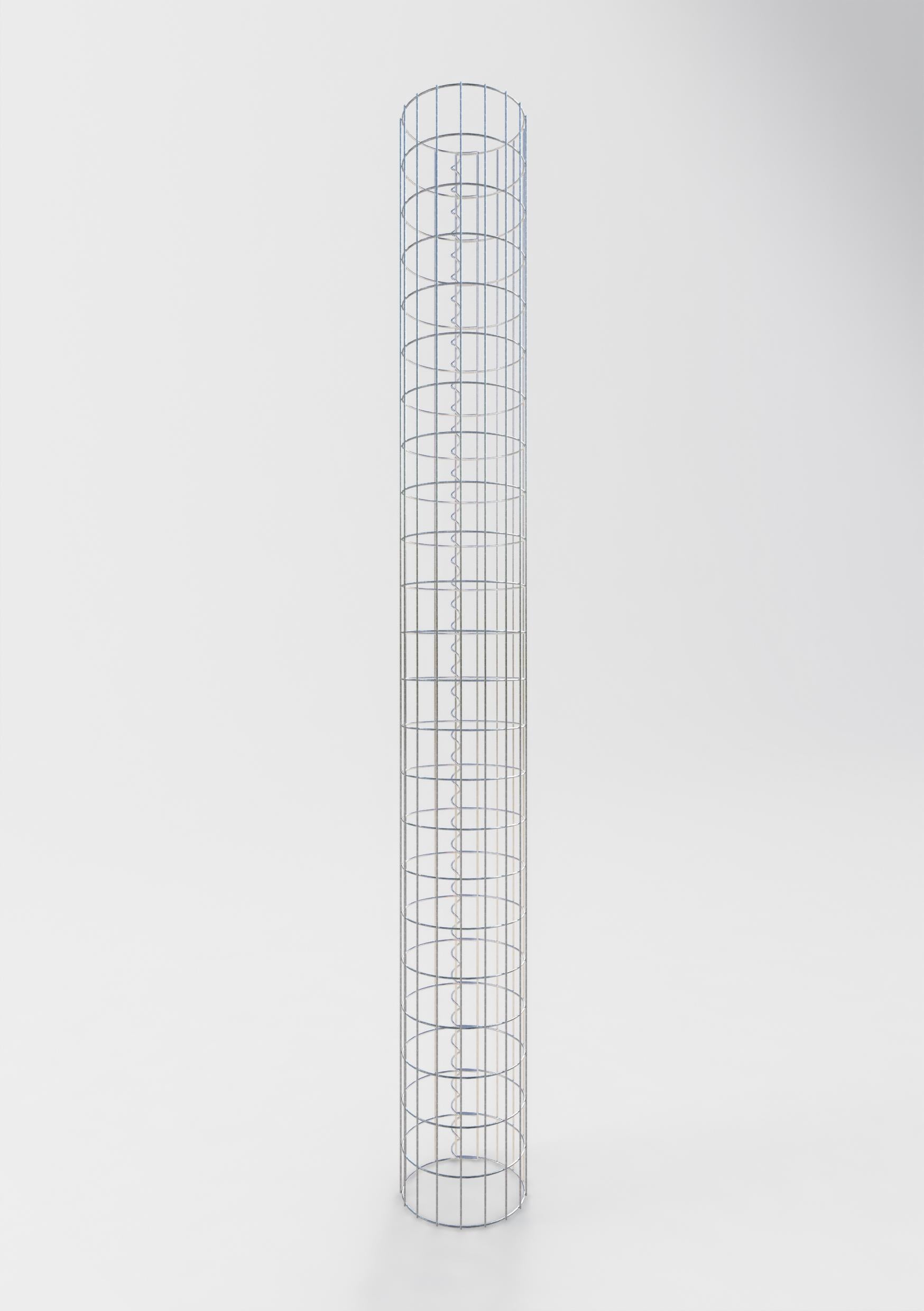 Colonna gabbionata rotonda 27 cm di diametro, 230 cm di altezza, maglia 5 cm x 10 cm