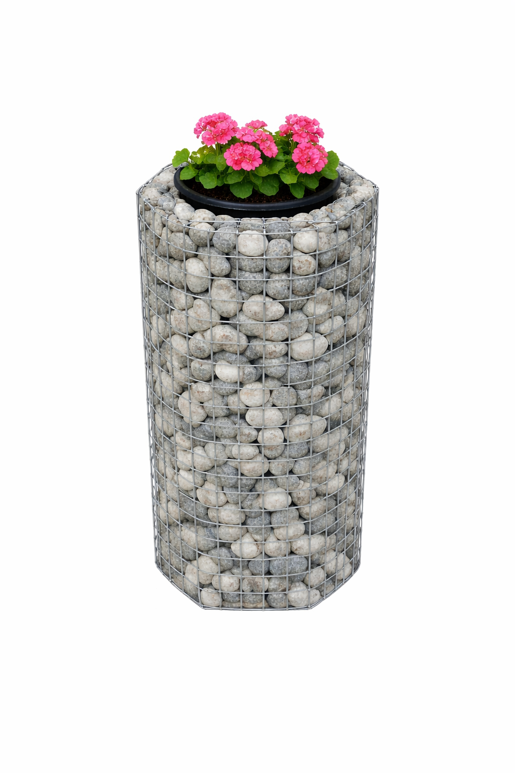 Flower column octagonal height 62 cm MW 5 x 5 cm, hot-dip galvanized including pot