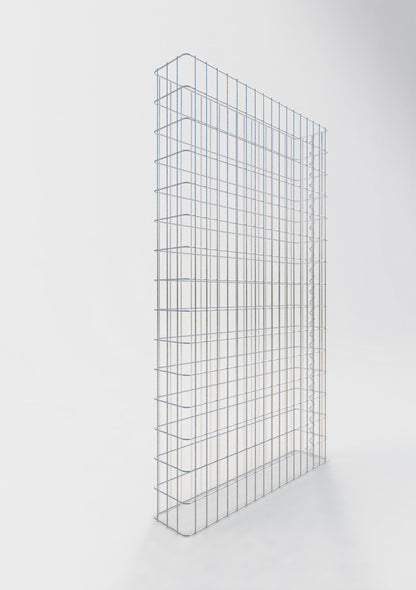 Gabionenzaun Länge 87 cm, Höhe 160 cm, Tiefe 17 cm, Maschenweite 5 x 10 cm