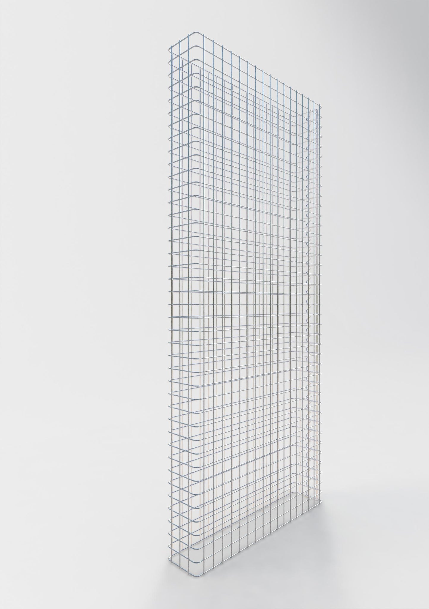 Gabion hegn længde 87 cm, højde 200 cm, dybde 17 cm, maskestørrelse 5 x 5 cm