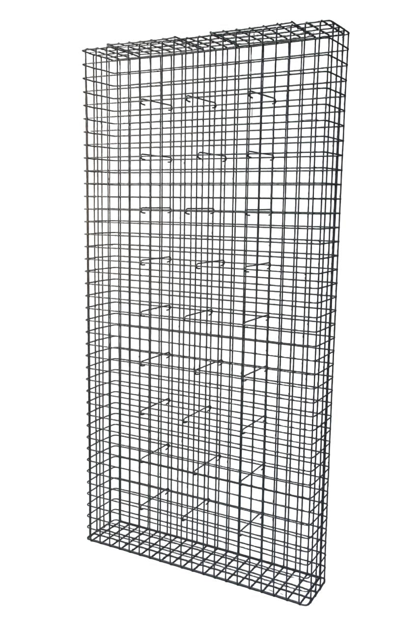 Varmförzinkad gabion 102 cm x 202 cm x 22 cm, maskstorlek 5 cm x 5 cm, helsvetsad