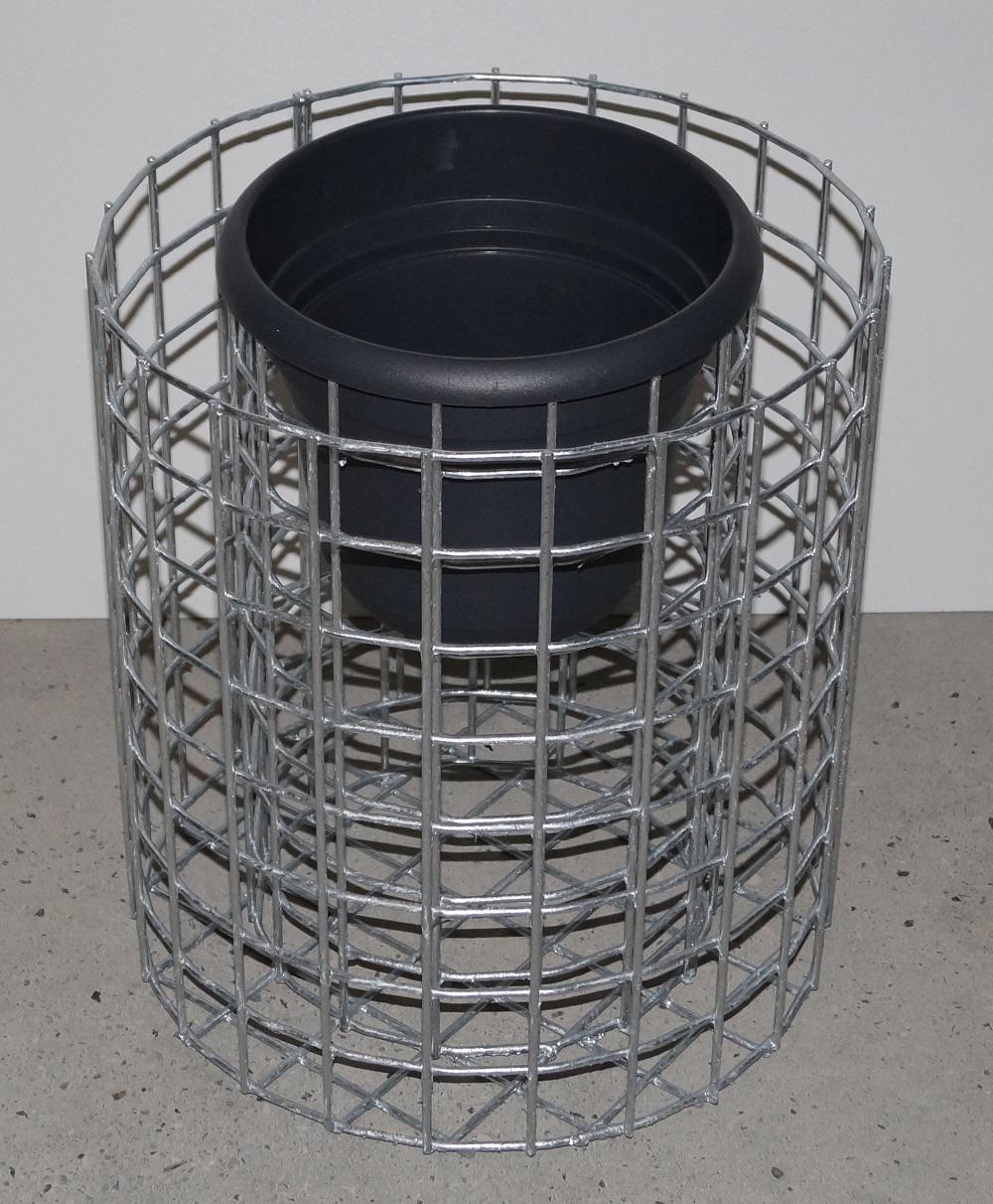 Flower column height 42 cm round, diameter 37 cm, MW 5 x 5 cm, hot-dip galvanized including pot