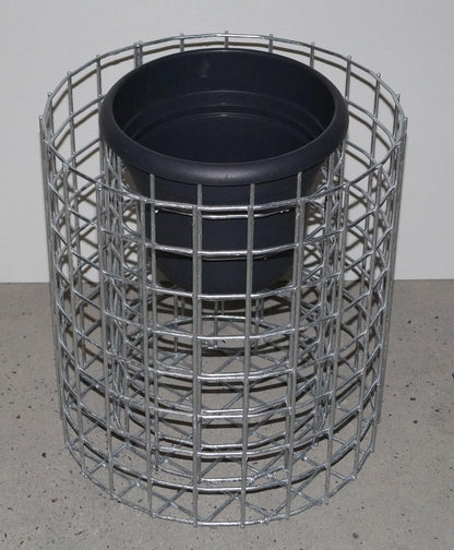 Columna de flores altura 42 cm redonda, diámetro 37 cm, MW 5 x 5 cm, galvanizada en caliente incl. maceta